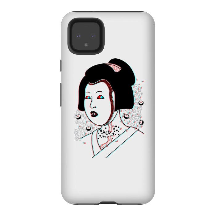Pixel 4XL StrongFit Psychedelic Geisha by Pigboom