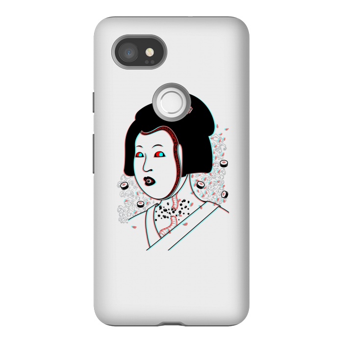 Pixel 2XL StrongFit Psychedelic Geisha by Pigboom