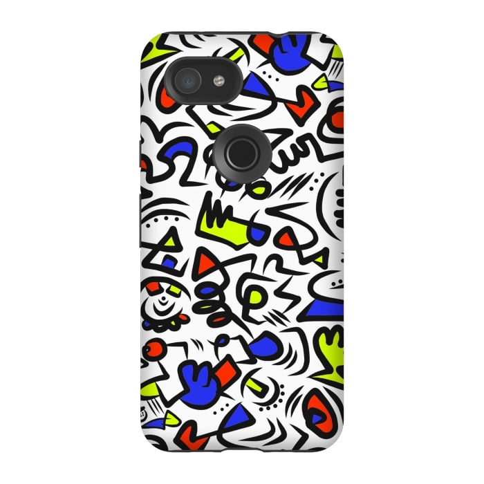 Pixel 3A StrongFit Mondrian Abstract by Hanny Agustine