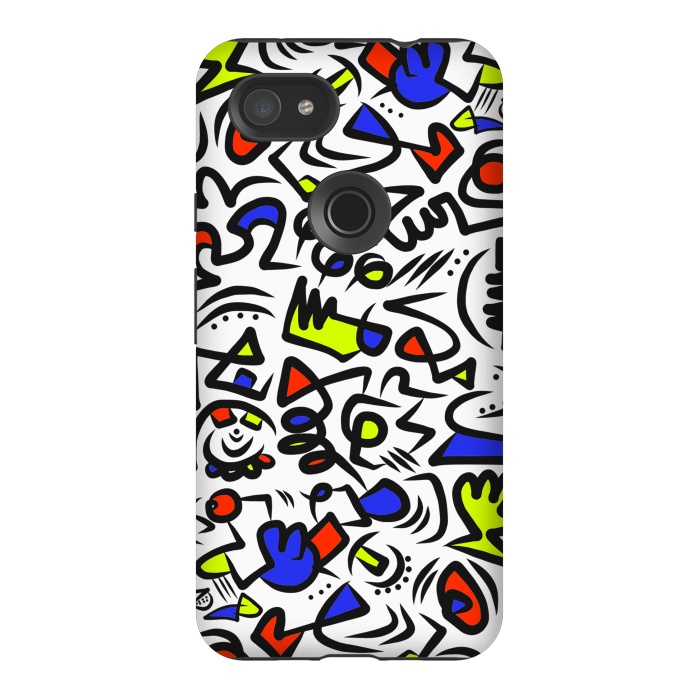 Pixel 3AXL StrongFit Mondrian Abstract by Hanny Agustine