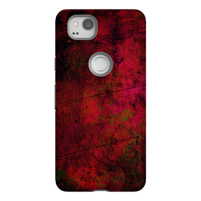 Pixel 2 StrongFit Red abstract grunge textured design by Josie