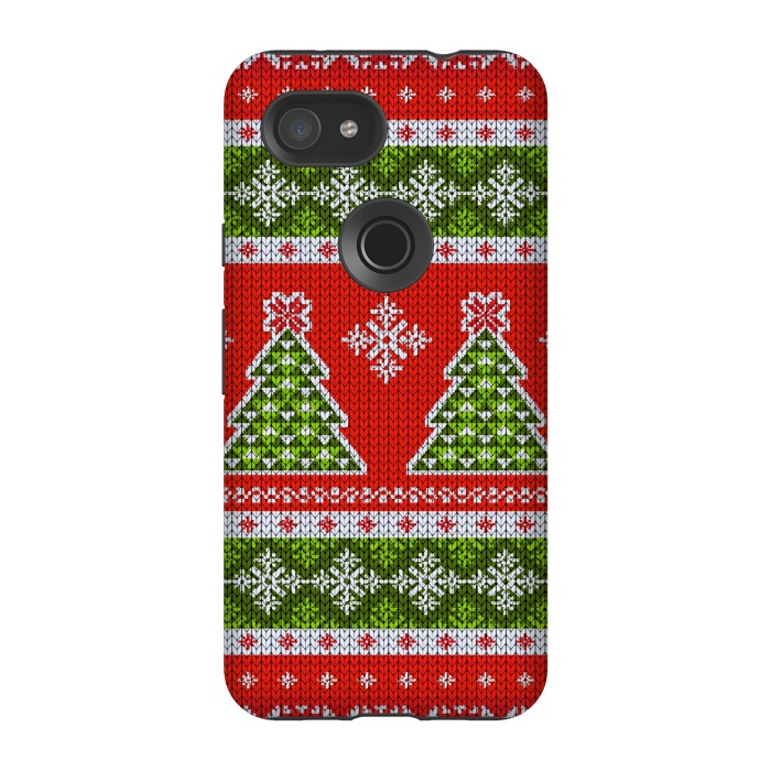 Pixel 3A StrongFit Ugly christmas sweater pattern  by Winston