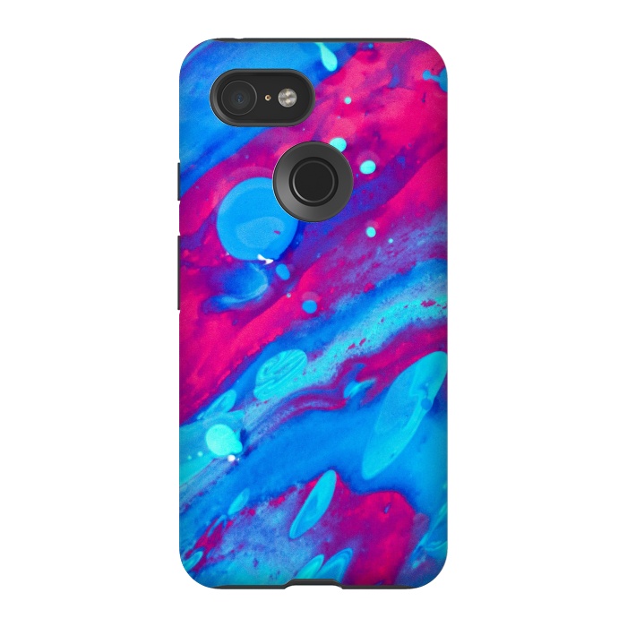 Pixel 3 StrongFit Pink and blue abstract painting  by Winston