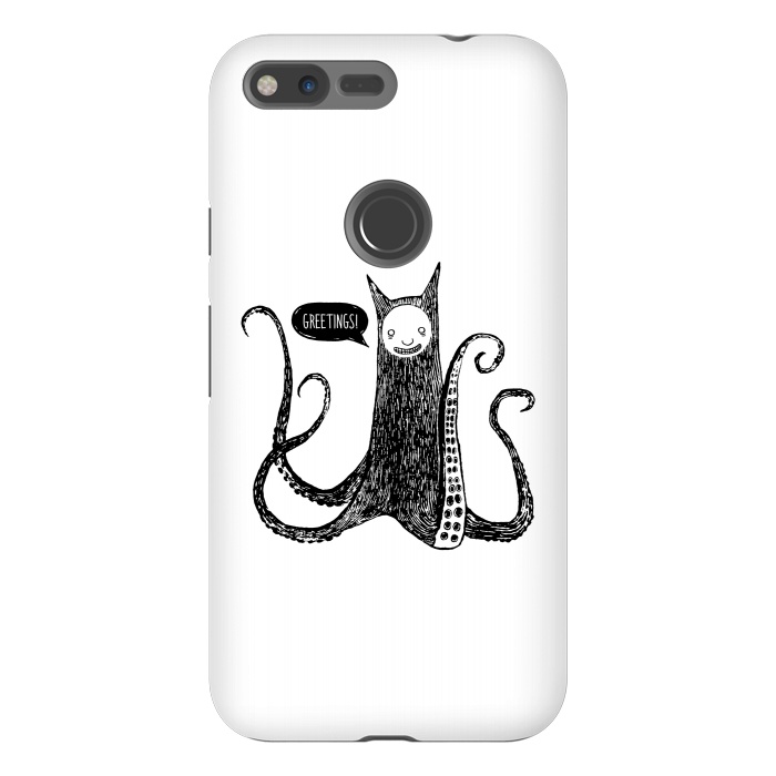 Pixel XL StrongFit Greetings from the kraken cat by Laura Nagel