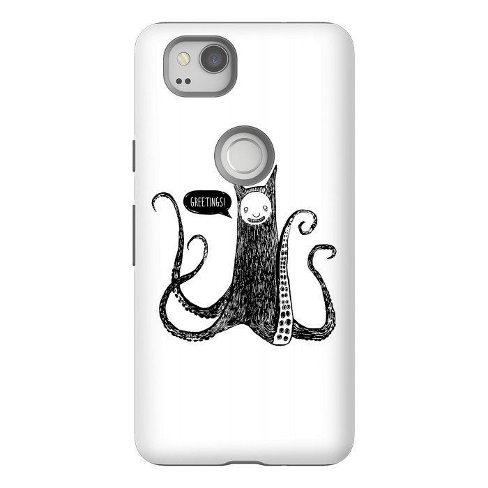 Pixel 2 StrongFit Greetings from the kraken cat by Laura Nagel