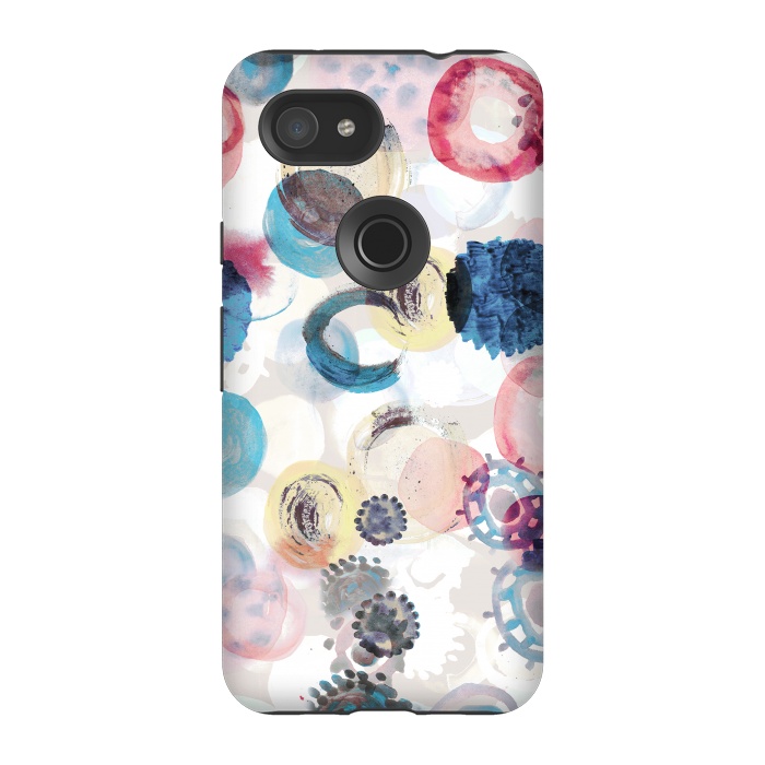 Pixel 3A StrongFit Colorful painted spots by Oana 