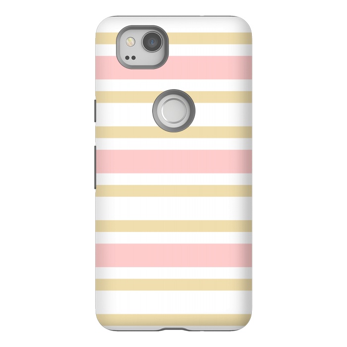 Pixel 2 StrongFit pink golden stripes pattern by MALLIKA