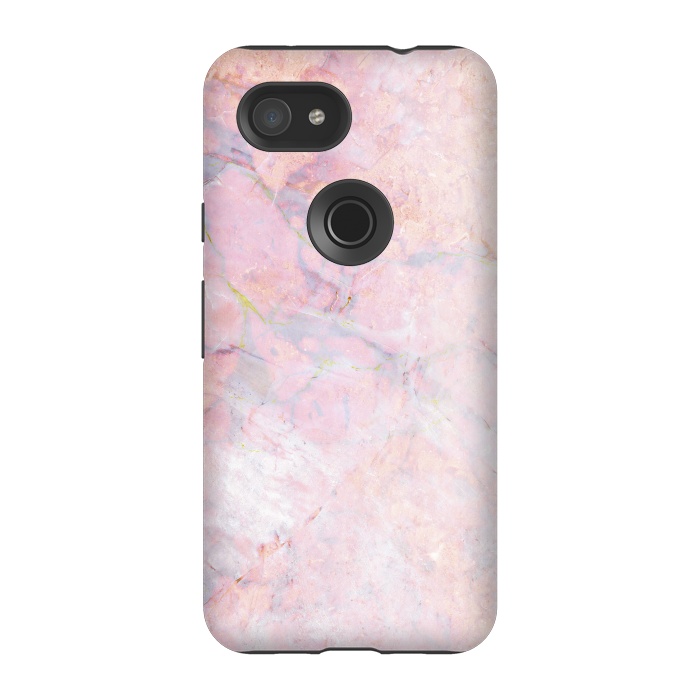 Pixel 3A StrongFit Soft pink marble by Oana 