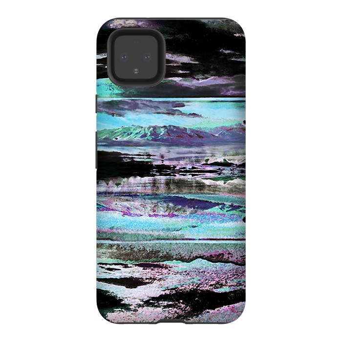 Pixel 4XL StrongFit Stylised blue purple mountain landscape by Oana 