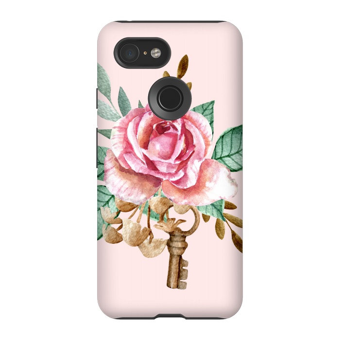 Pixel 3 StrongFit Vintage rose by Julia Badeeva