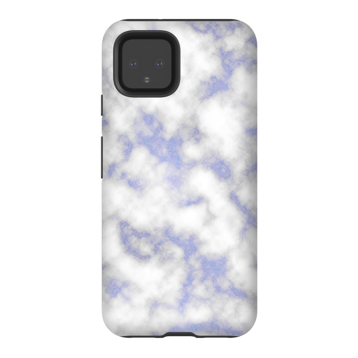 Pixel 4 StrongFit Blue and White Marble Texture by Julie Erin Designs