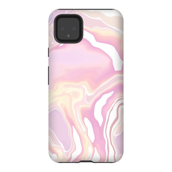 Pixel 4XL StrongFit Pink marble art by Jms