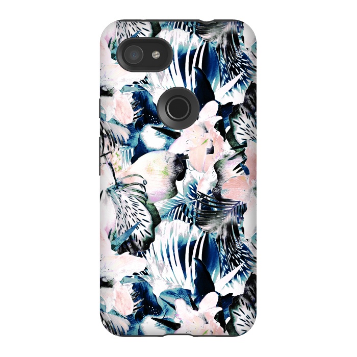 Pixel 3AXL StrongFit Jungle leaves and flowers by Oana 