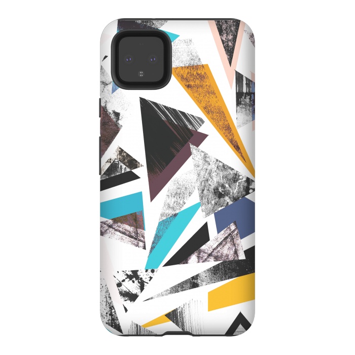 Pixel 4XL StrongFit Colorful textured triangles by Oana 