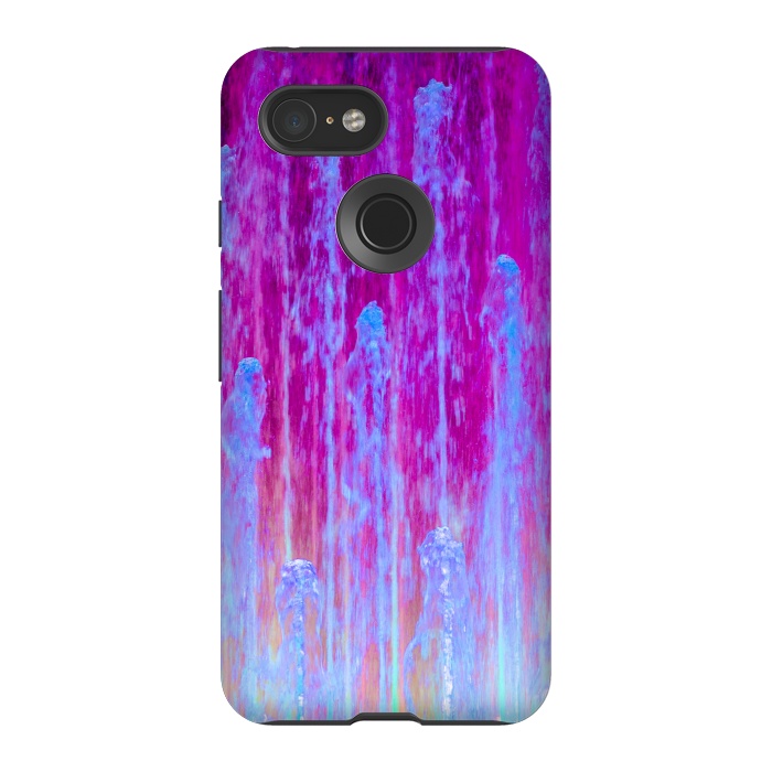 Pixel 3 StrongFit Pink blue abstract  by Winston