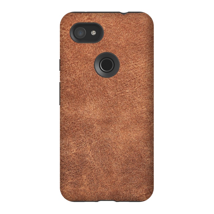 Pixel 3AXL StrongFit Brown leather texture  by Winston