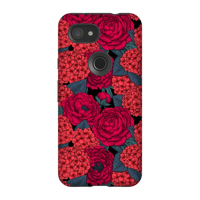 Pixel 3A StrongFit Peony and hydrangea in red by Katerina Kirilova