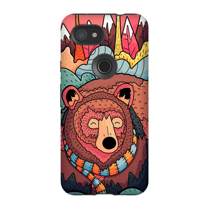 Pixel 3A StrongFit Winter bear forest by Steve Wade (Swade)