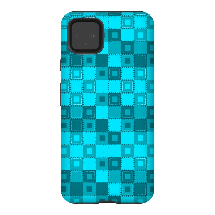 Pixel 4XL StrongFit blue patchwork by MALLIKA