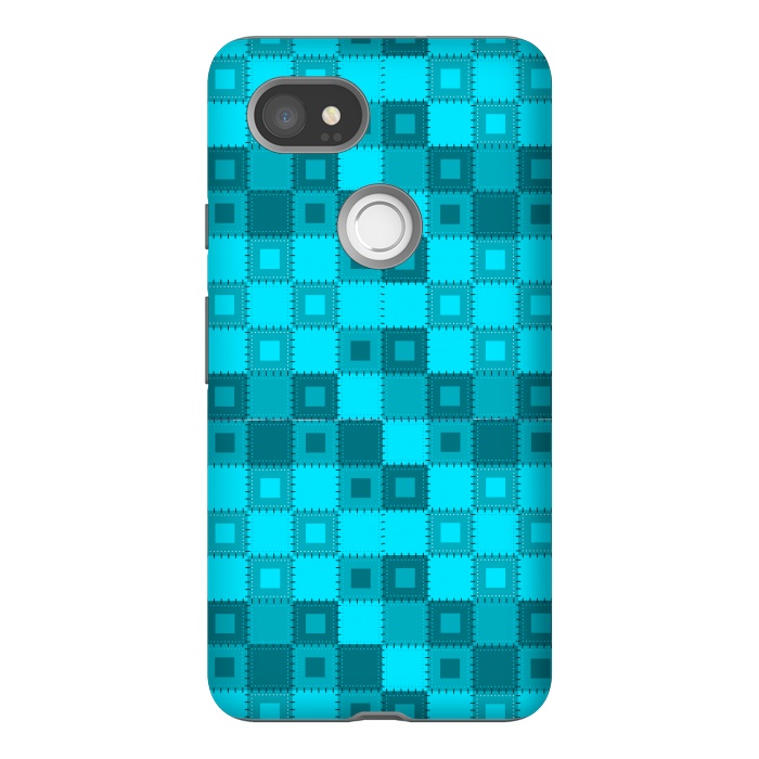 Pixel 2XL StrongFit blue patchwork by MALLIKA