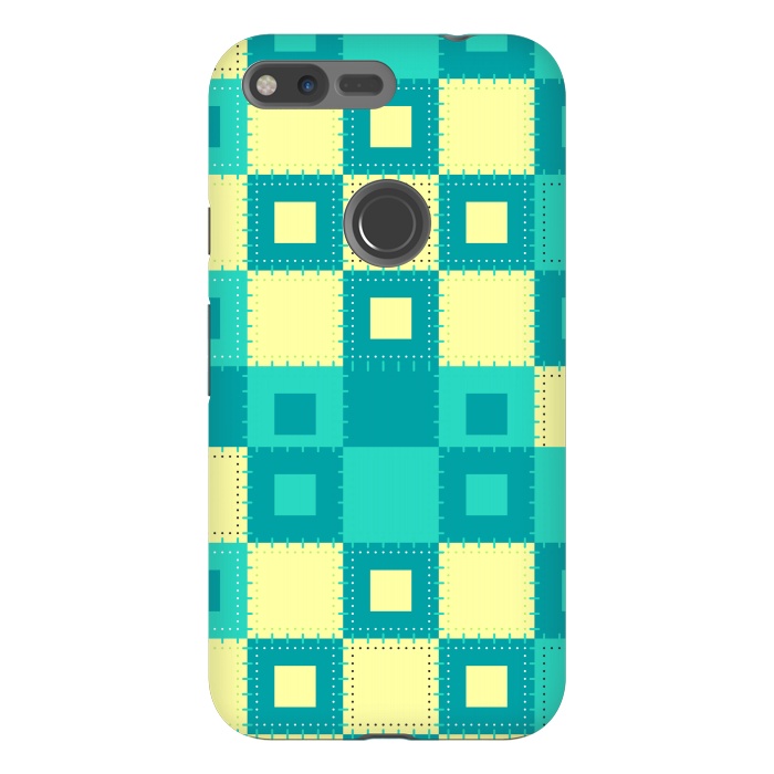 Pixel XL StrongFit blue yellow patchwork by MALLIKA
