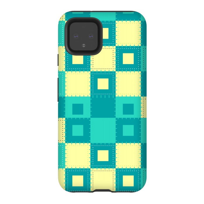 Pixel 4 StrongFit blue yellow patchwork by MALLIKA