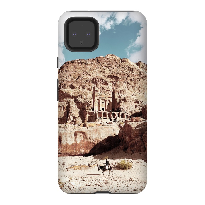 Pixel 4XL StrongFit Petra temple Jordan sandstone landscape by Oana 