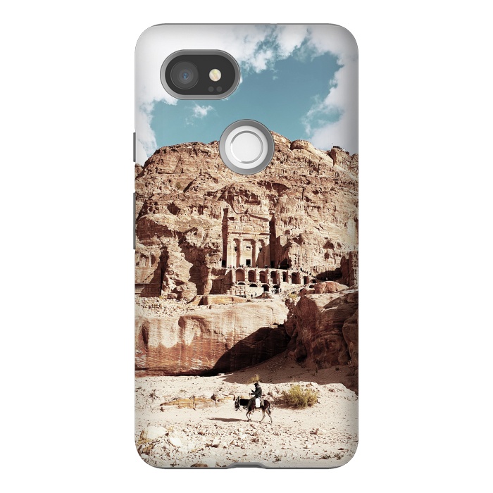 Pixel 2XL StrongFit Petra temple Jordan sandstone landscape by Oana 