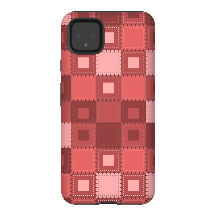 Pixel 4XL StrongFit RED WHITE PATCHWORK by MALLIKA