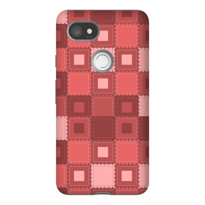 Pixel 2XL StrongFit RED WHITE PATCHWORK by MALLIKA