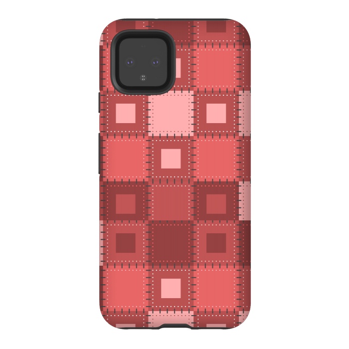 Pixel 4 StrongFit RED WHITE PATCHWORK by MALLIKA