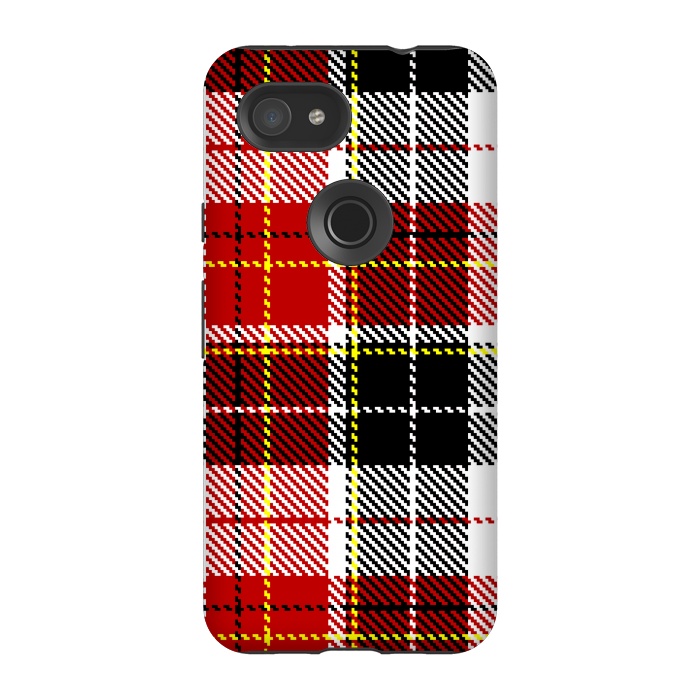 Pixel 3A StrongFit RED AND  BLACK CHECKS by MALLIKA