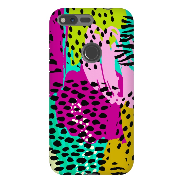 Pixel XL StrongFit colorful abstract animal print by haroulita