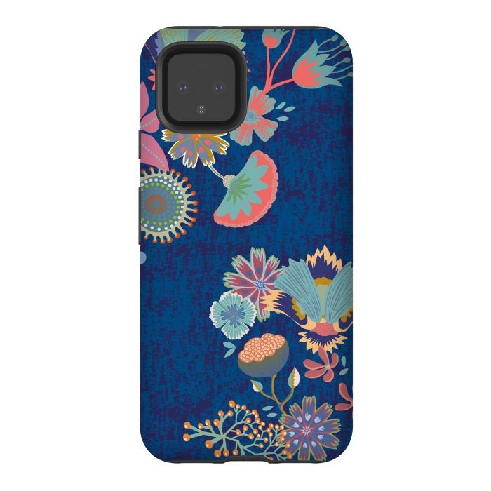 Pixel 4 StrongFit Blue chinz florals by Nina Leth