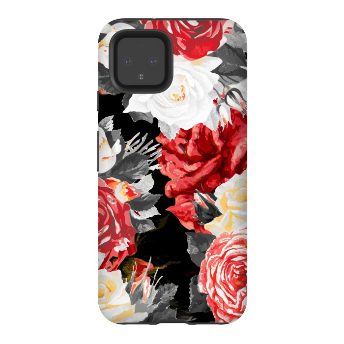 Pixel 4 StrongFit Red and white roses by Oana 