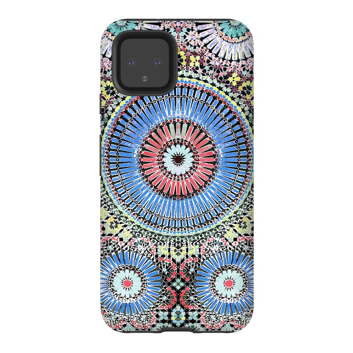 Pixel 4 StrongFit Colorful Moroccan inspired mosaic tiles by Oana 
