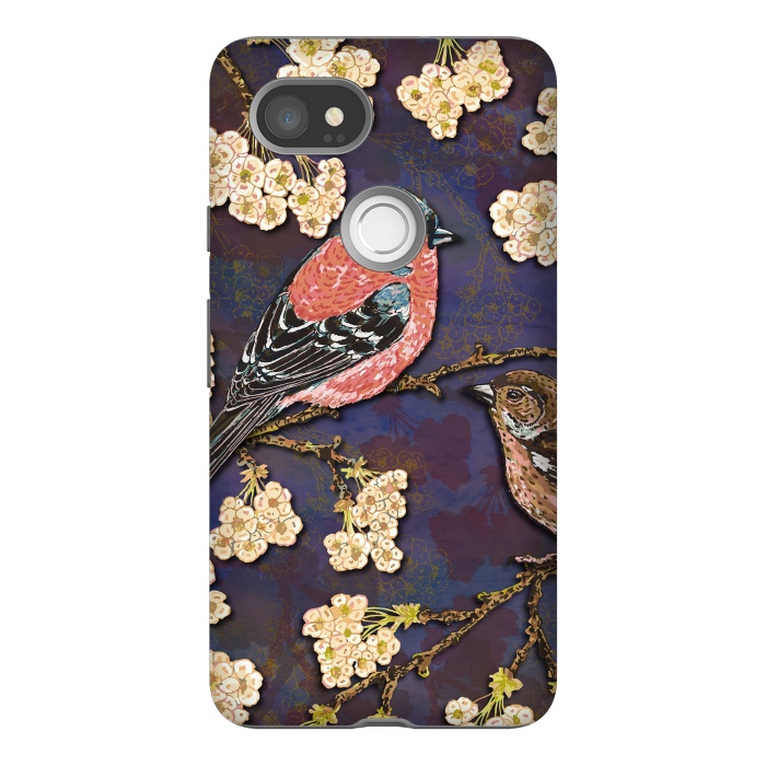 Pixel 2XL StrongFit Chaffinches in Cherry Blossom by Lotti Brown