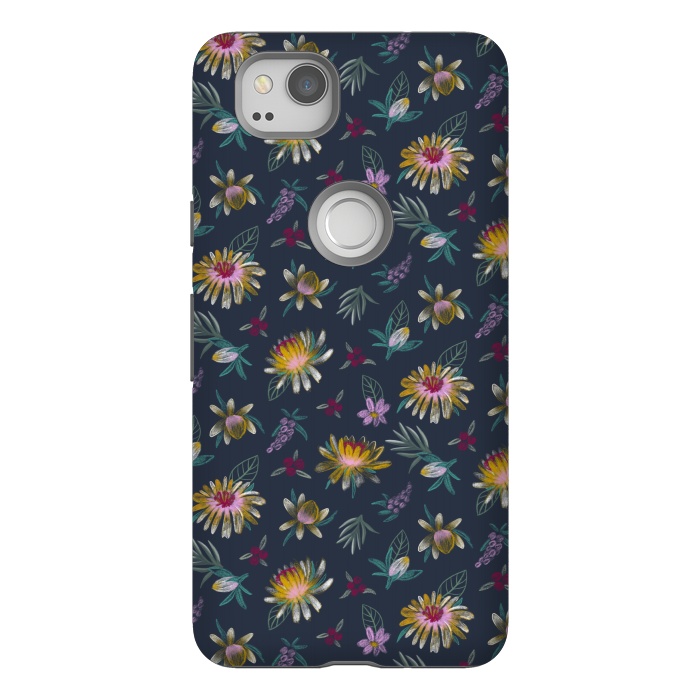 Pixel 2 StrongFit Blue Floral by Tishya Oedit