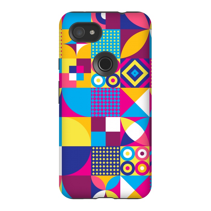Pixel 3AXL StrongFit multi colour abstract pattern 3  by MALLIKA