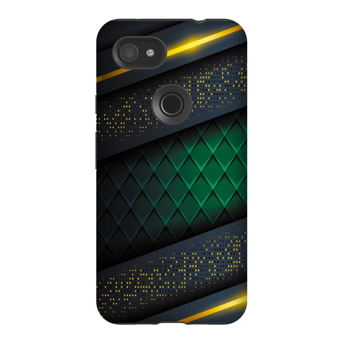 Pixel 3AXL StrongFit black green geometrical by haroulita