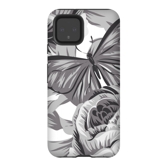 Pixel 4 StrongFit minimal floral butterfly by haroulita