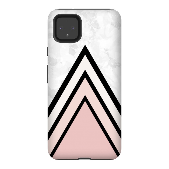 Pixel 4XL StrongFit Black pink triangles by Jms