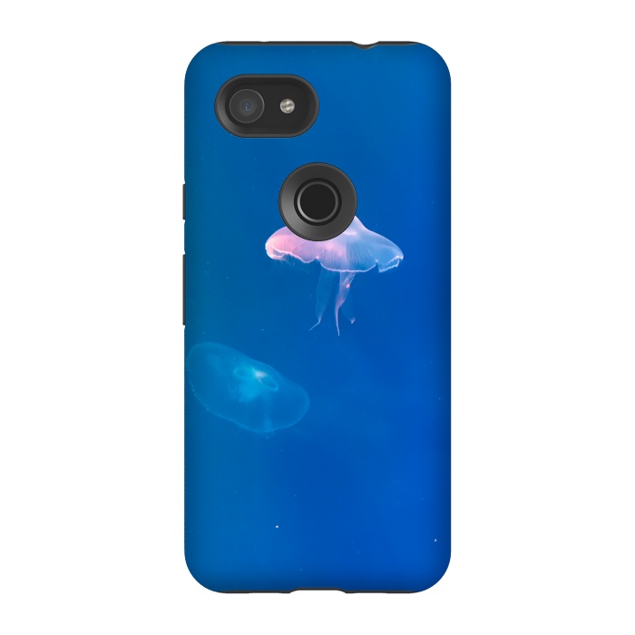 Pixel 3A StrongFit White Jellyfish in Blue Water by Winston