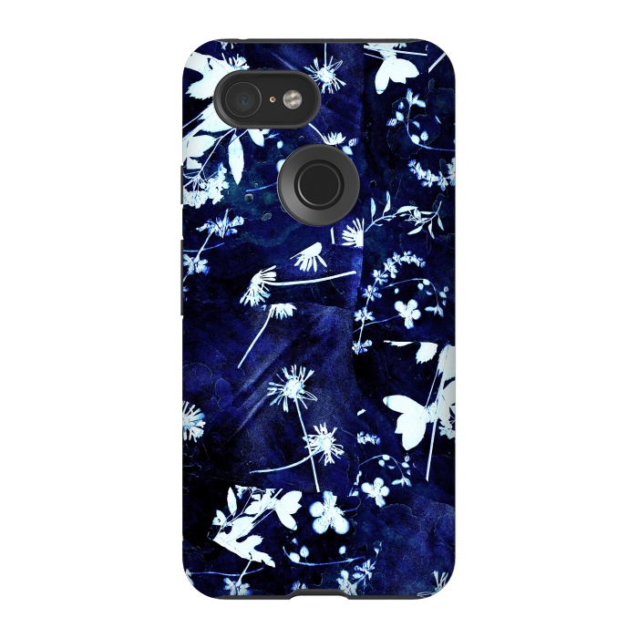 Pixel 3 StrongFit Pressed flowers indigo cyanotype by Oana 