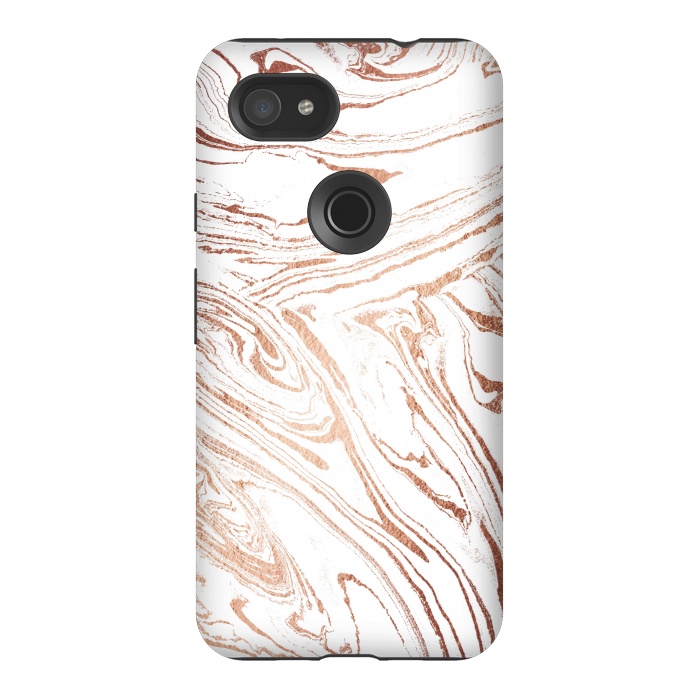 Pixel 3AXL StrongFit White marble with rose gold details by Oana 