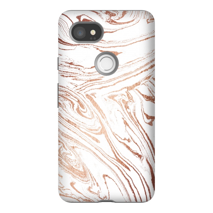 Pixel 2XL StrongFit White marble with rose gold details by Oana 