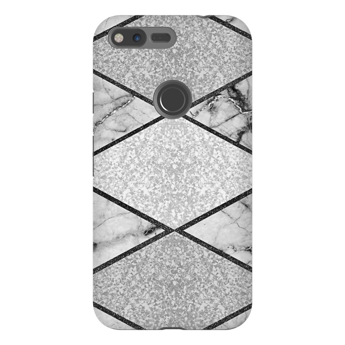 Pixel XL StrongFit Silver glitters marble by Jms