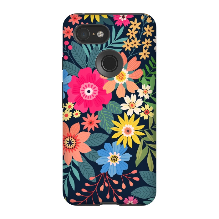 Pixel 3 StrongFit Cute and Beautiful Floral Design Pattern 333 by ArtsCase