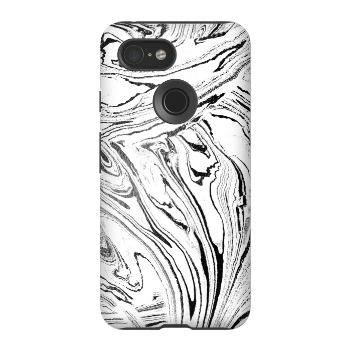 Pixel 3 StrongFit White liquid marble paint by Oana 