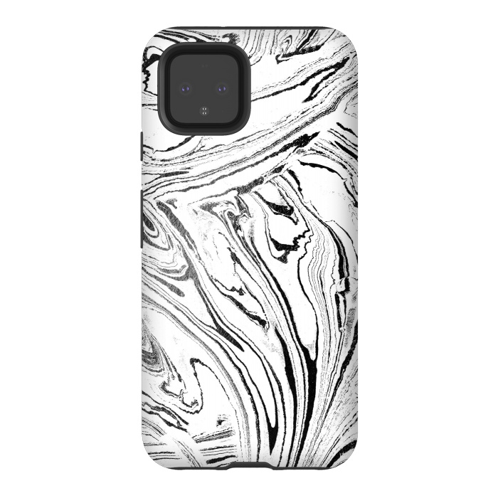 Pixel 4 StrongFit White liquid marble paint by Oana 